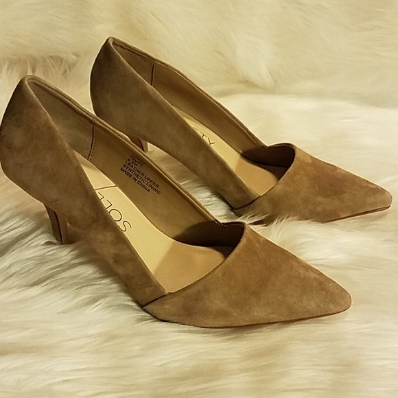 Sole Society Shoes - Sole Society Suede Taupe Heels Sz 9.5m